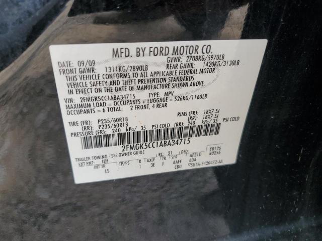 2010 Ford Flex Sel VIN: 2FMGK5CC1ABA34715 Lot: 54890764