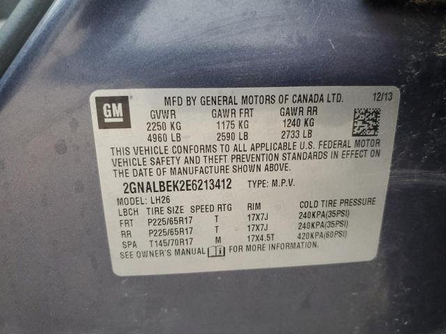 2014 Chevrolet Equinox Lt VIN: 2GNALBEK2E6213412 Lot: 53574564
