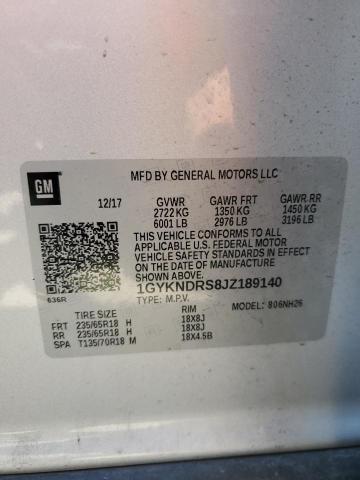 2018 Cadillac Xt5 Luxury VIN: 1GYKNDRS8JZ189140 Lot: 55153264