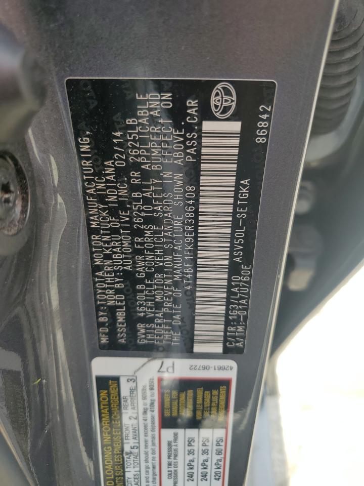 4T4BF1FK9ER386408 2014 Toyota Camry L