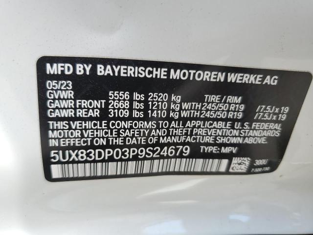 2023 BMW X3 M40I VIN: 5UX83DP03P9S24679 Lot: 56612694