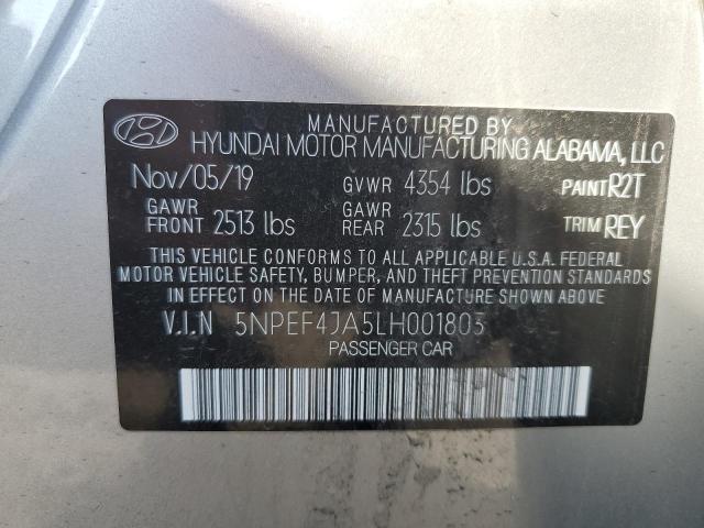 2020 Hyundai Sonata Sel VIN: 5NPEF4JA5LH001803 Lot: 55701354