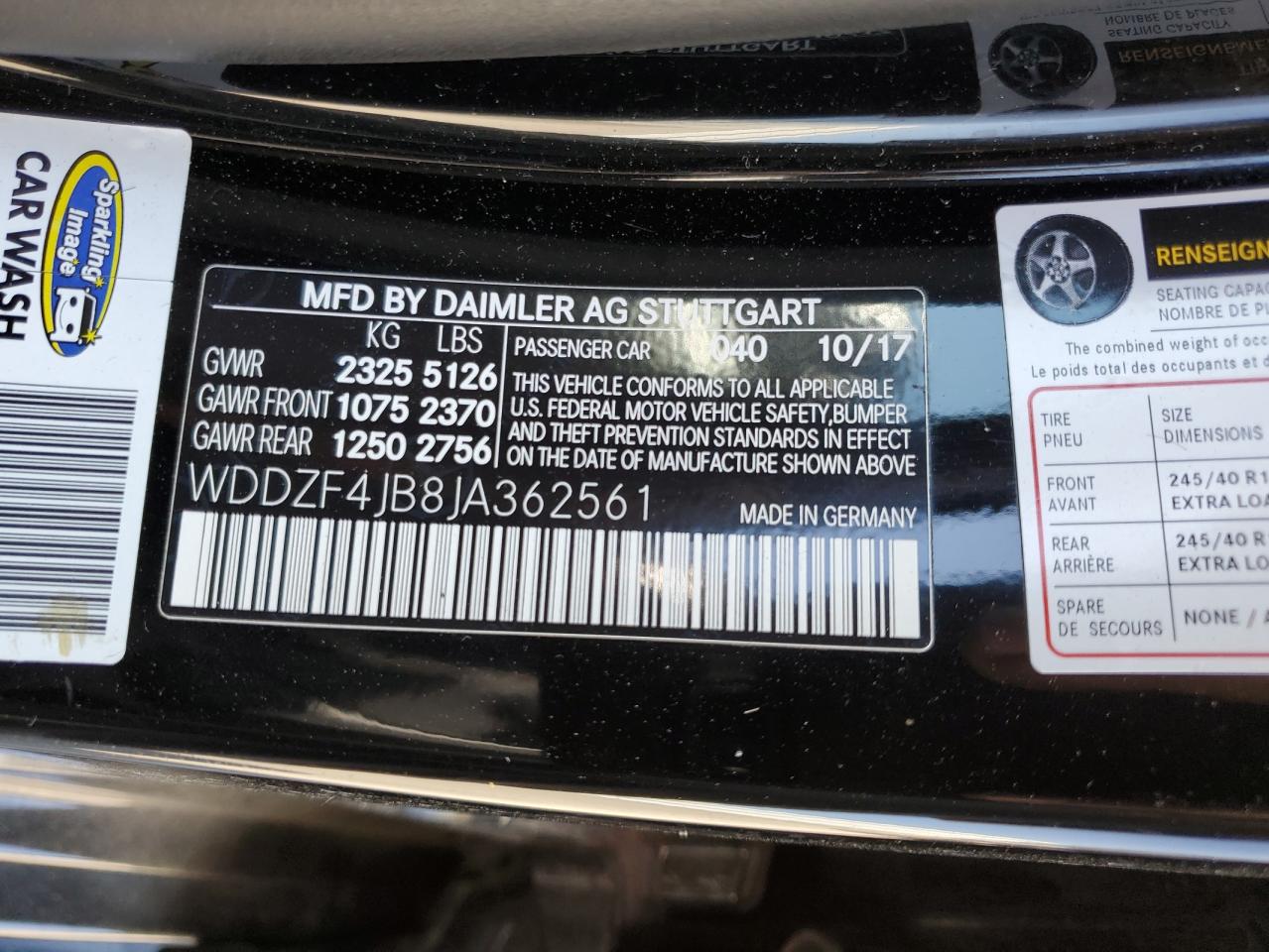 WDDZF4JB8JA362561 2018 Mercedes-Benz E 300