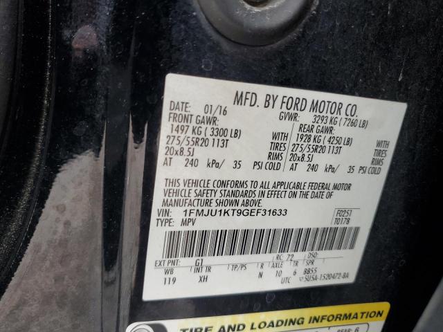 2016 Ford Expedition Limited VIN: 1FMJU1KT9GEF31633 Lot: 54534654