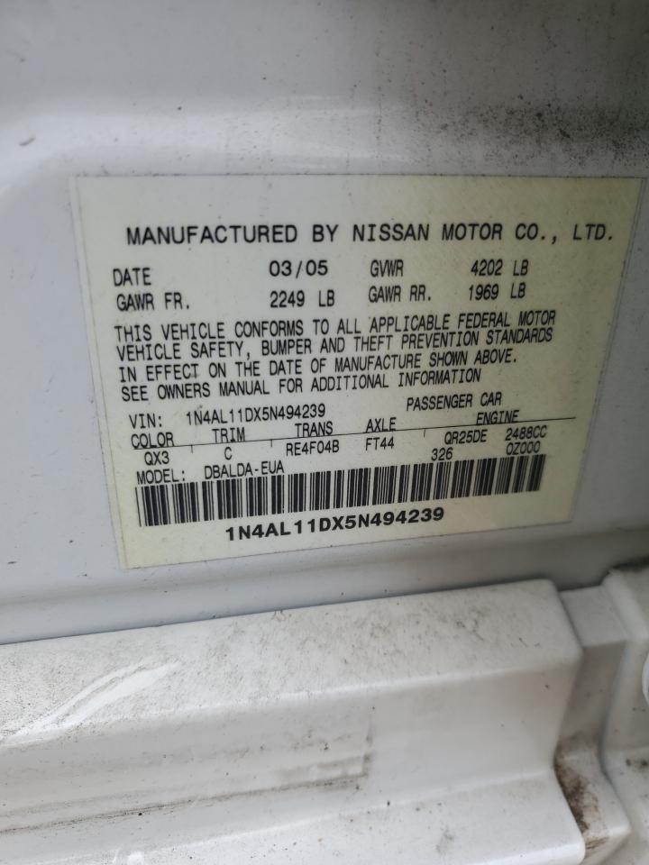 1N4AL11DX5N494239 2005 Nissan Altima S