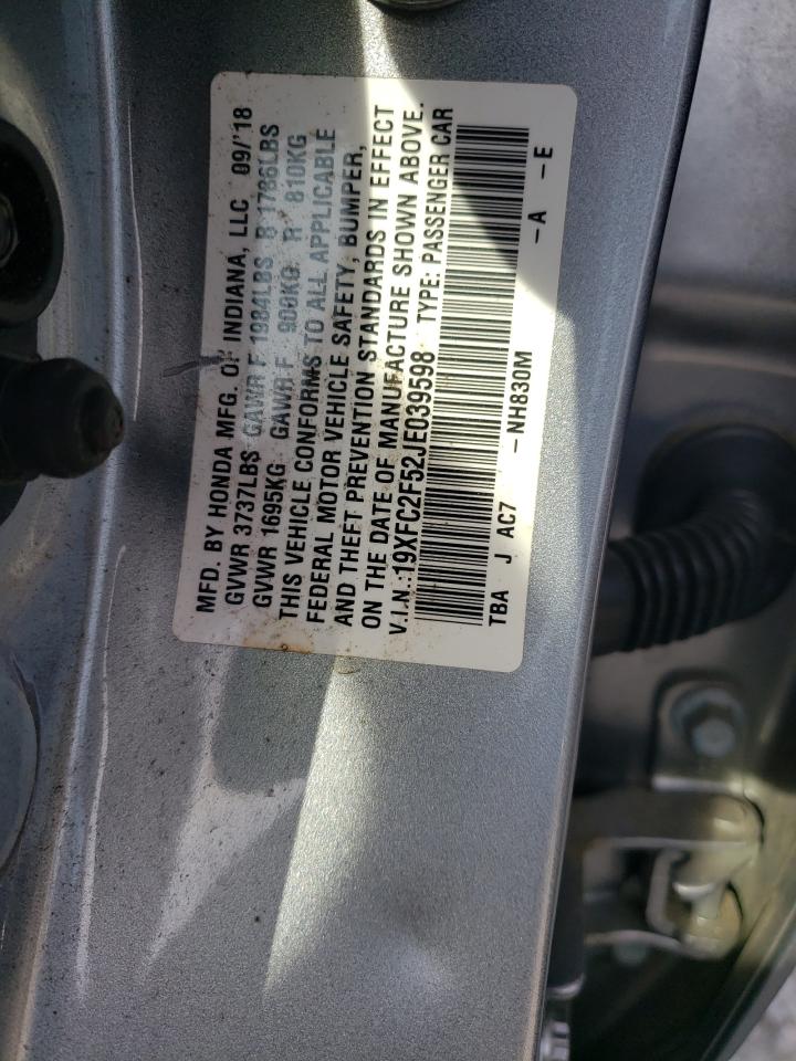 19XFC2F52JE039598 2018 Honda Civic Lx