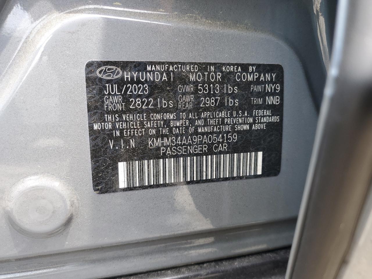 KMHM34AA9PA054159 2023 Hyundai Ioniq 6 Sel