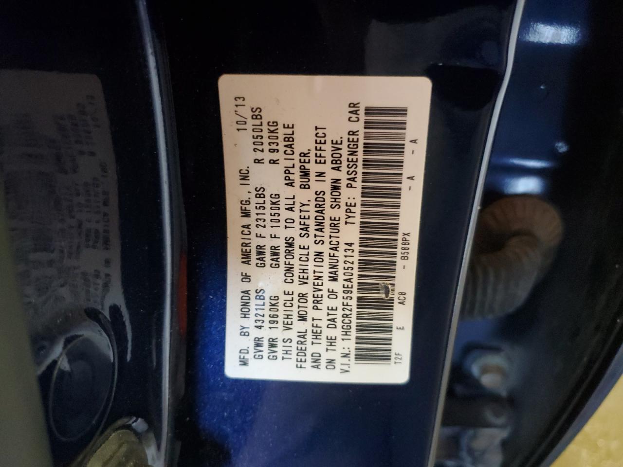 2014 Honda Accord Sport vin: 1HGCR2F59EA052134