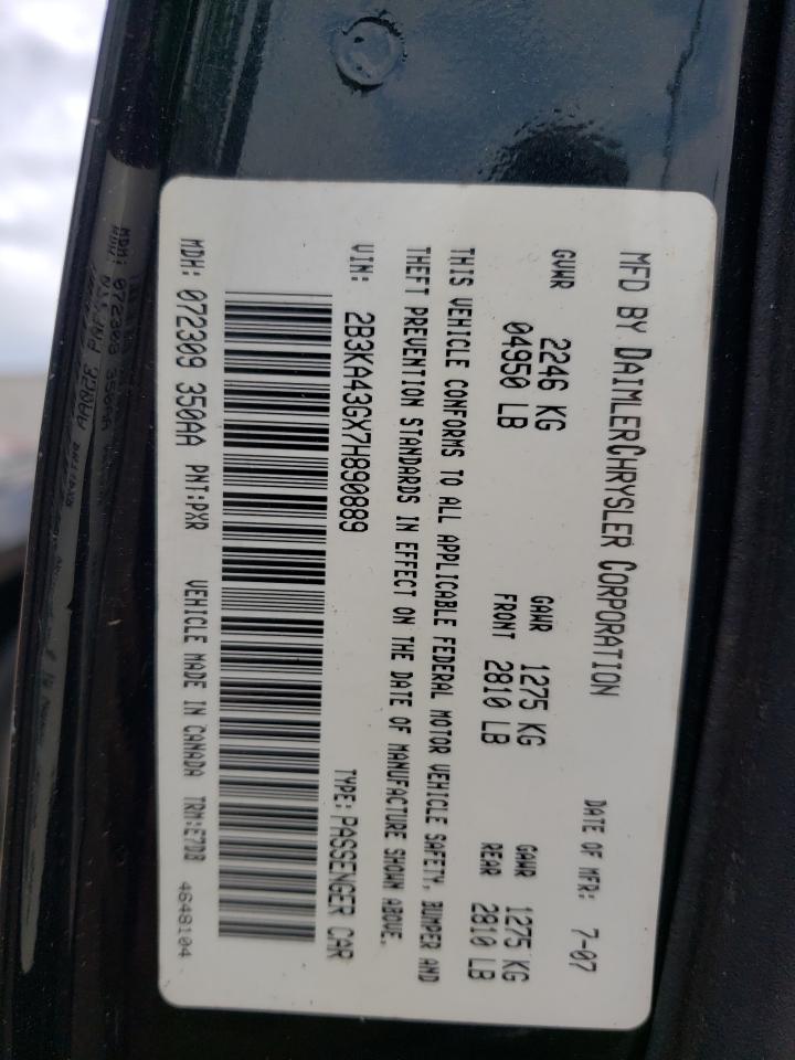 2B3KA43GX7H890889 2007 Dodge Charger Se