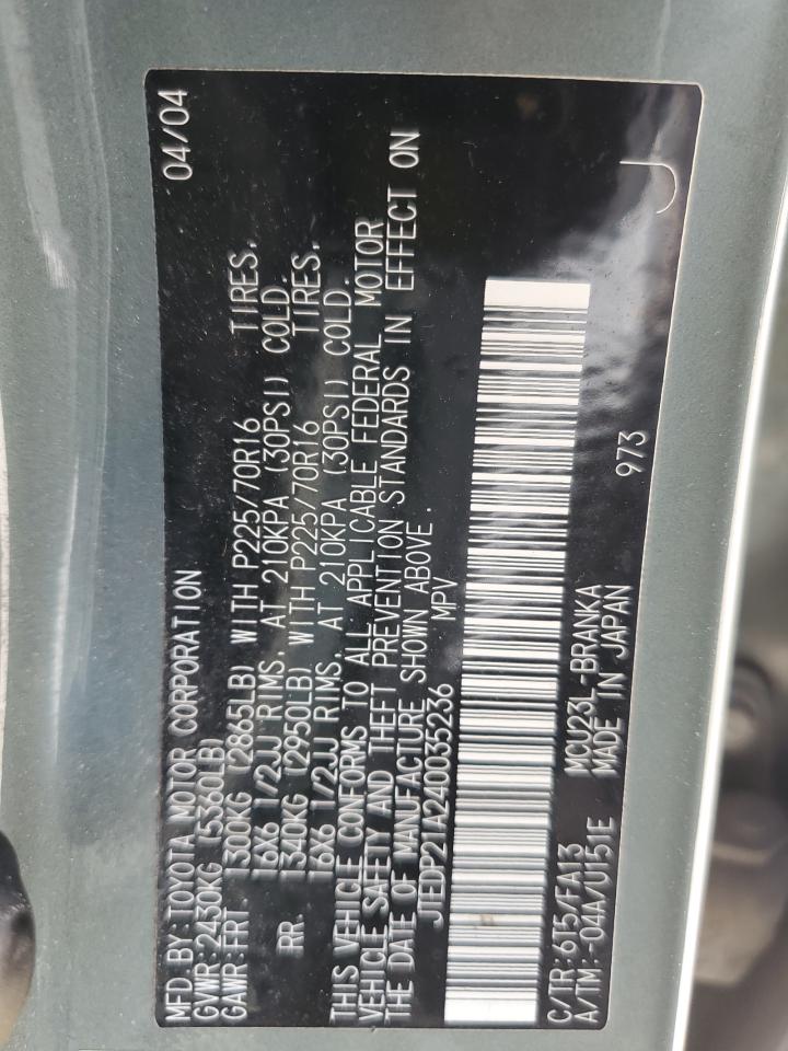 JTEDP21A240035236 2004 Toyota Highlander Base