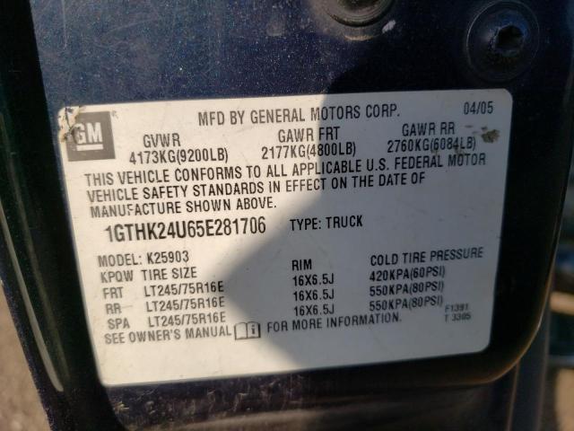 2005 GMC Sierra K2500 Heavy Duty VIN: 1GTHK24U65E281706 Lot: 55690004