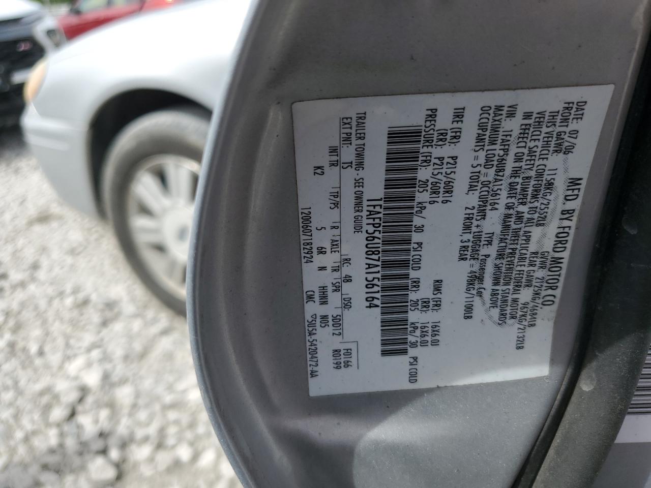 1FAFP56U87A156164 2007 Ford Taurus Sel