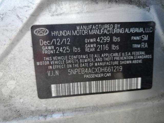 2013 Hyundai Sonata Gls VIN: 5NPEB4ACXDH661219 Lot: 56074174