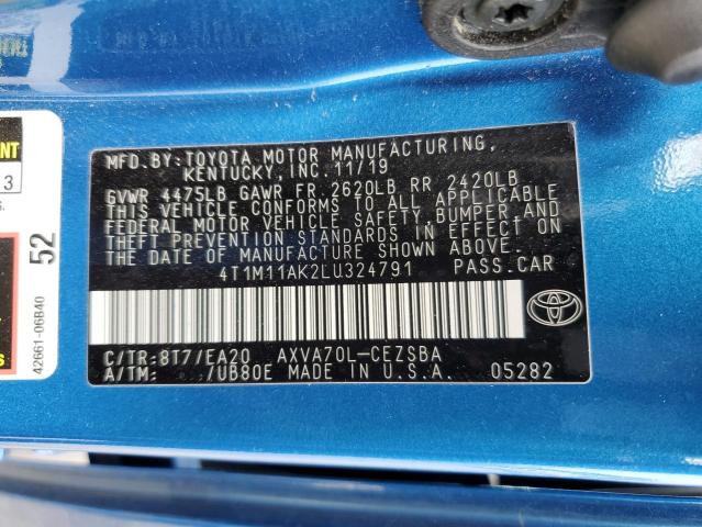 VIN 4T1M11AK2LU324791 2020 Toyota Camry, SE no.12