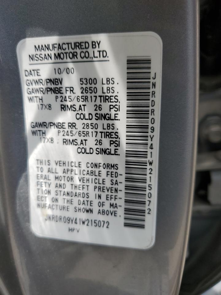 JNRDR09Y41W215072 2001 Infiniti Qx4