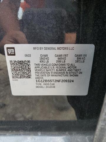 2022 Chevrolet Malibu Ls VIN: 1G1ZB5ST2NF209324 Lot: 57125114