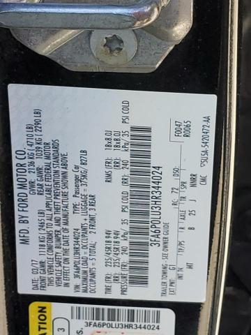 2017 Ford Fusion Se Hybrid VIN: 3FA6P0LU3HR344024 Lot: 56118154