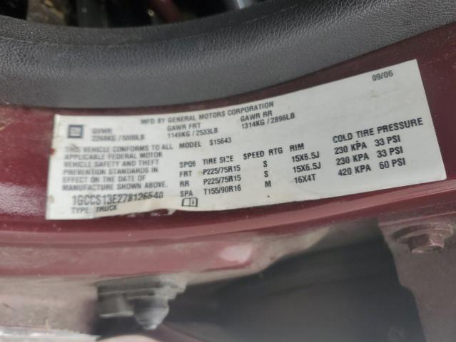 2007 Chevrolet Colorado VIN: 1GCCS13E278126540 Lot: 53965774