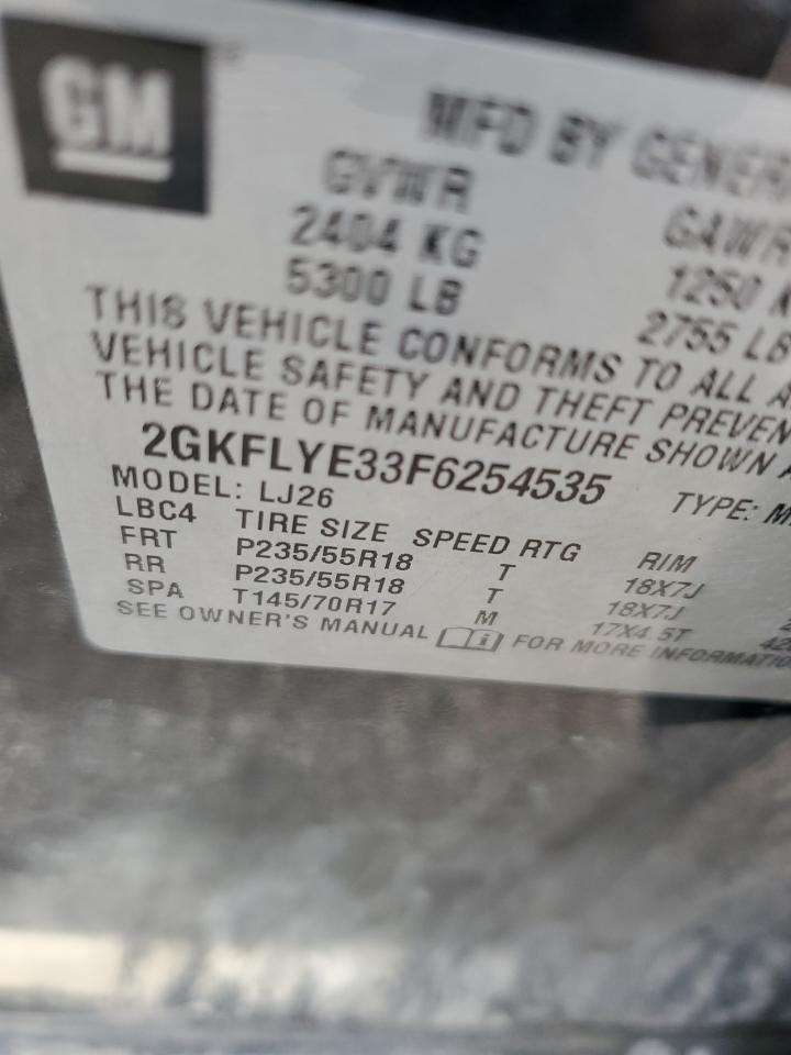 2GKFLYE33F6254535 2015 GMC Terrain Slt