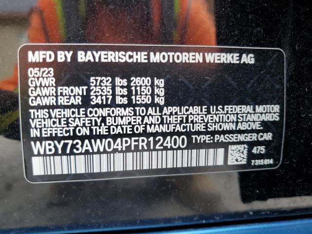 2023 BMW I4 Edrive 40 VIN: WBY73AW04PFR12400 Lot: 55922894