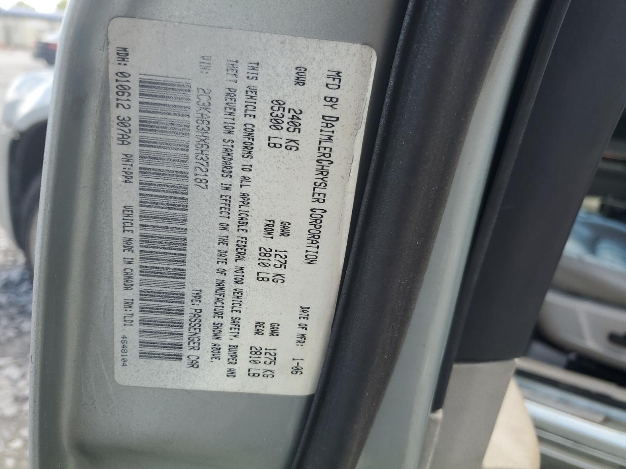 2C3KA63HX6H372187 2006 Chrysler 300C