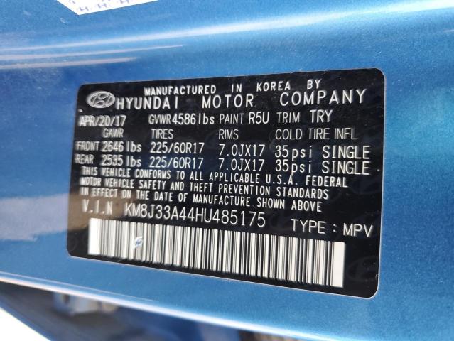 2017 Hyundai Tucson Limited VIN: KM8J33A44HU485175 Lot: 59278704