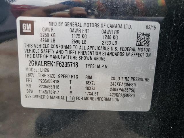 2015 GMC Terrain Sle VIN: 2GKALREK1F6335718 Lot: 53863814