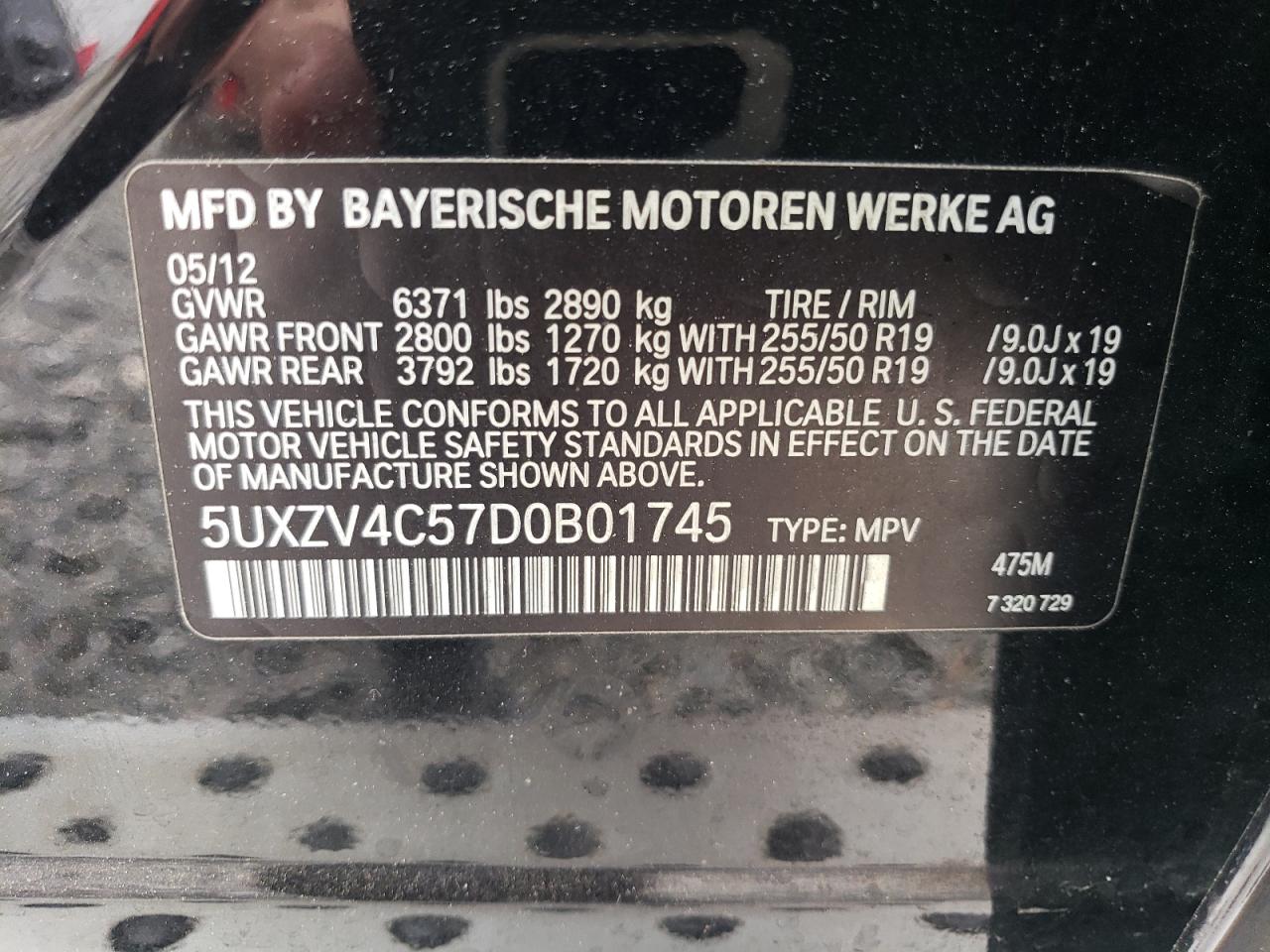 5UXZV4C57D0B01745 2013 BMW X5 xDrive35I