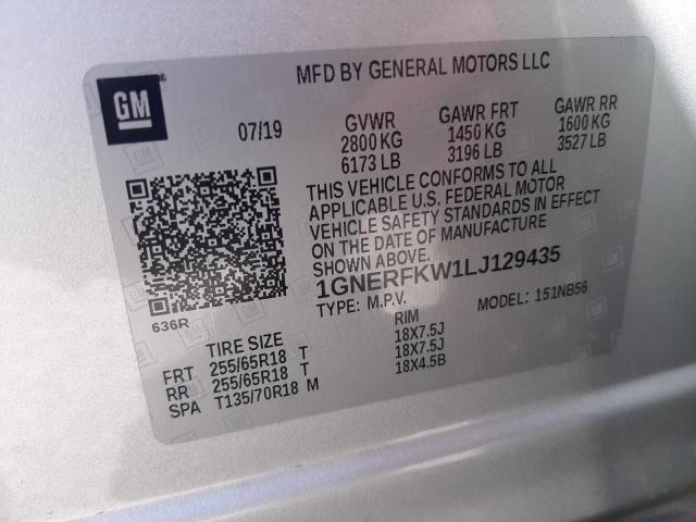 2020 Chevrolet Traverse Ls VIN: 1GNERFKW1LJ129435 Lot: 53687984