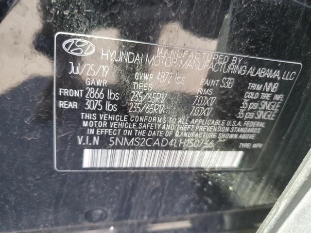 2020 Hyundai Santa Fe Se VIN: 5NMS2CAD4LH150736 Lot: 53171244