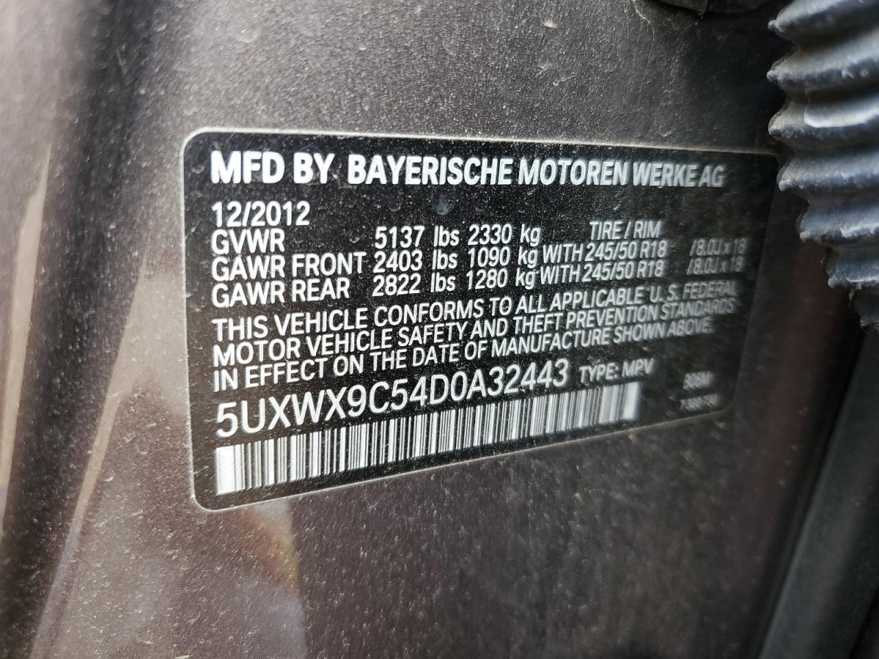 5UXWX9C54D0A32443 2013 BMW X3 xDrive28I