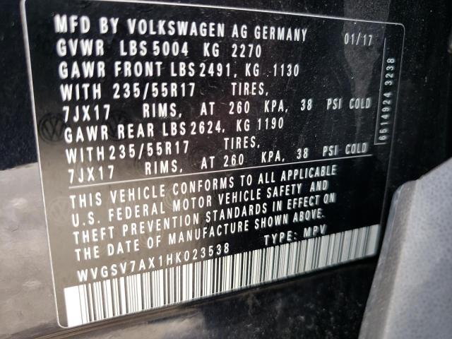 2017 VOLKSWAGEN TIGUAN WOL - WVGSV7AX1HK023538