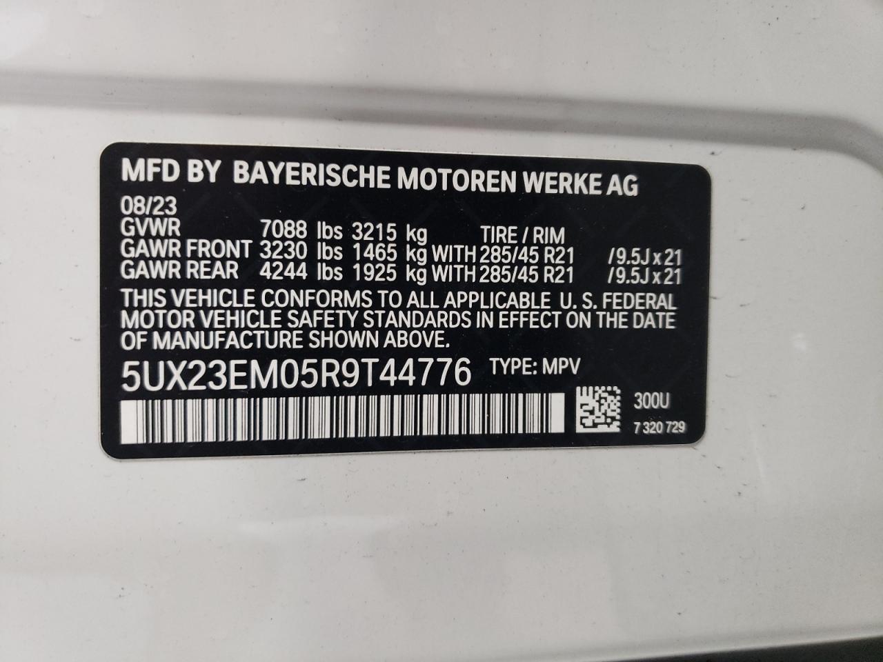 5UX23EM05R9T44776 2024 BMW X7 xDrive40I