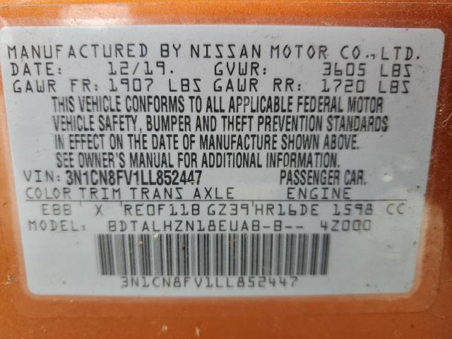 3N1CN8FV1LL852447 Nissan Versa SR 12