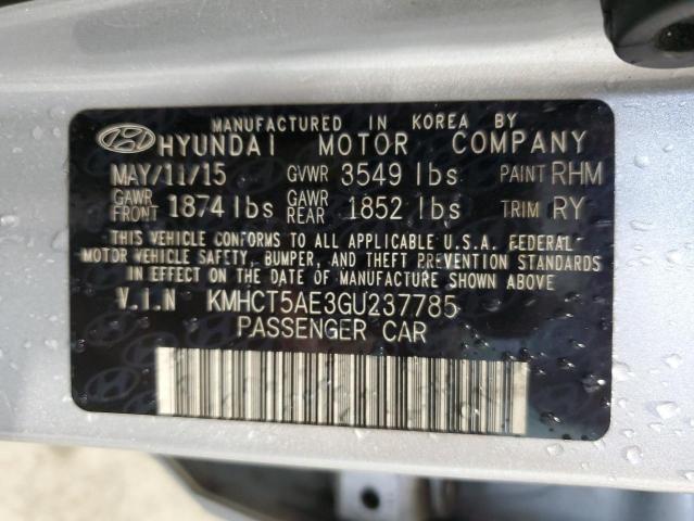 2016 Hyundai Accent Se VIN: KMHCT5AE3GU237785 Lot: 54521944