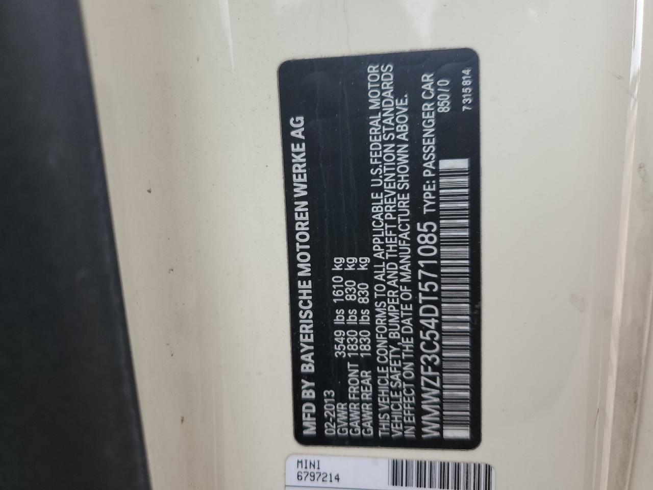 WMWZF3C54DT571085 2013 Mini Cooper Clubman