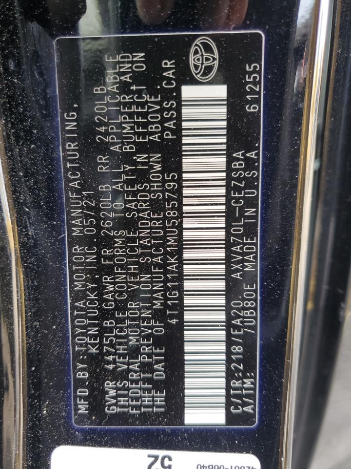 4T1G11AK1MU585795 2021 Toyota Camry Se