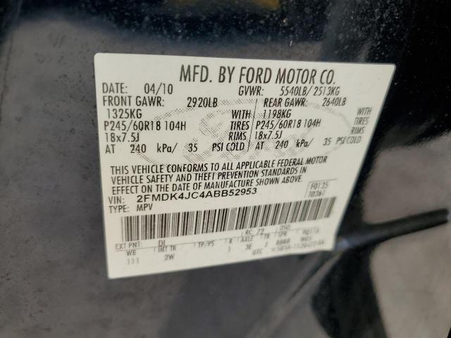 2010 Ford Edge Sel VIN: 2FMDK4JC4ABB52953 Lot: 53422904