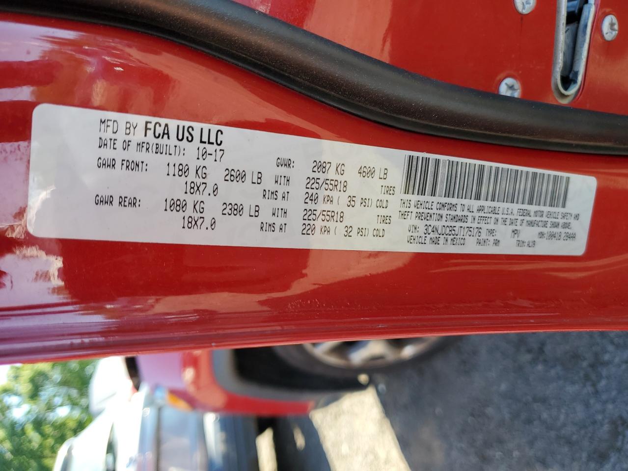 3C4NJDCB5JT175176 2018 Jeep Compass Limited