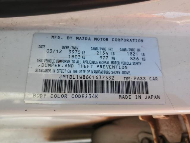 2012 Mazda 3 I VIN: JM1BL1W86C1637332 Lot: 56164254