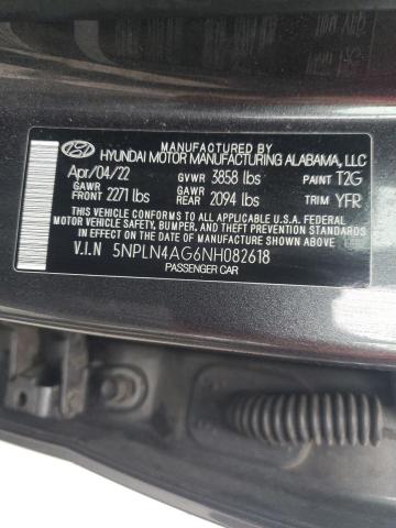 2022 Hyundai Elantra Sel VIN: 5NPLN4AG6NH082618 Lot: 54347994