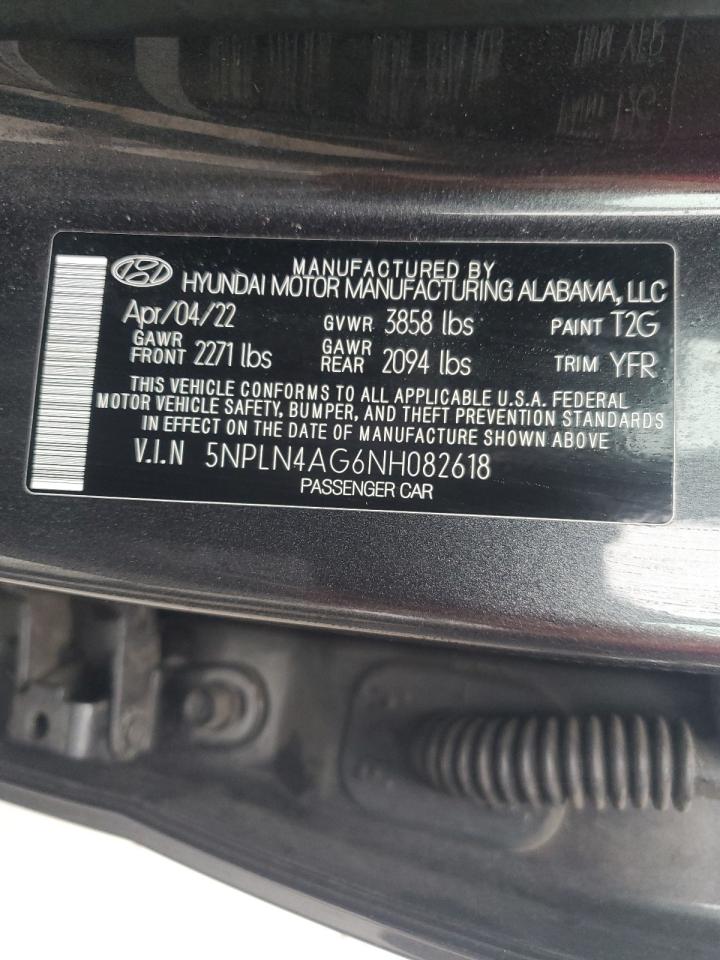 5NPLN4AG6NH082618 2022 Hyundai Elantra Sel