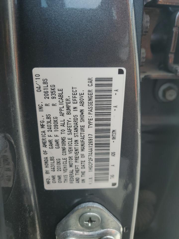 1HGCP2F74AA126917 2010 Honda Accord Ex