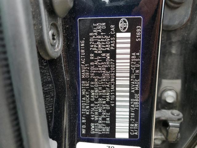 VIN 4T1G11AK3NU620077 2022 Toyota Camry, SE no.12