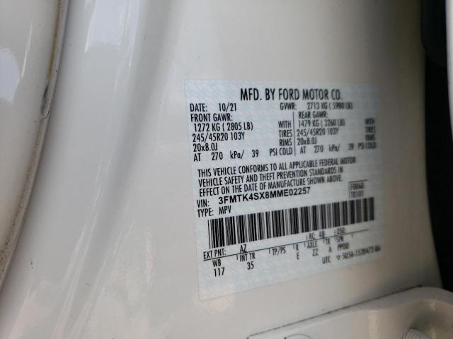 2021 Ford Mustang Mach-E Gt VIN: 3FMTK4SX8MME02257 Lot: 55450404