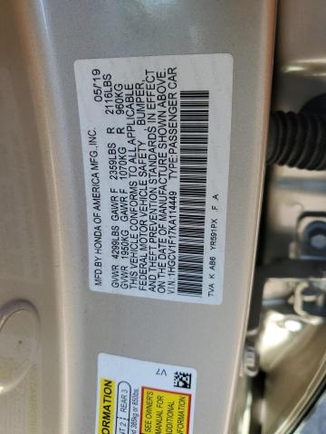 2019 HONDA ACCORD LX - 1HGCV1F17KA114449
