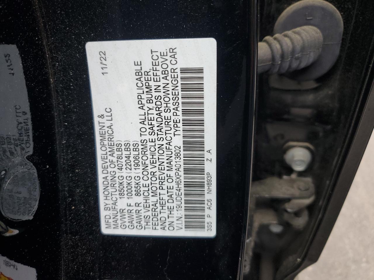 19UDE4H6XPA013802 2023 Acura Integra A-Spec Tech