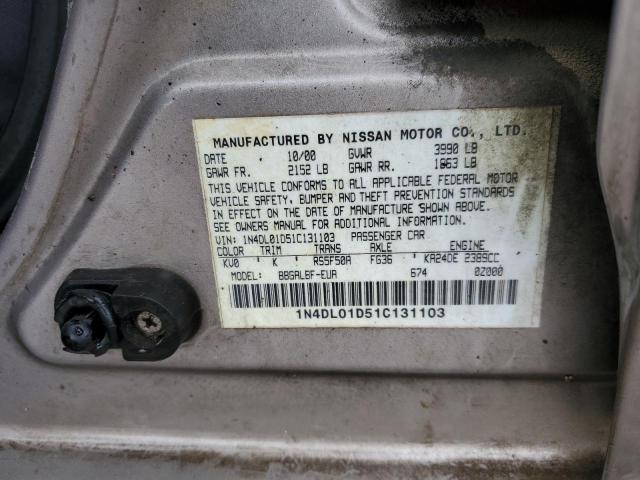 1N4DL01D51C131103 2001 Nissan Altima Xe