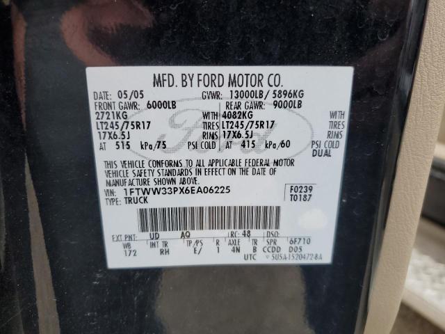 2006 Ford F350 Super Duty VIN: 1FTWW33PX6EA06225 Lot: 56052144