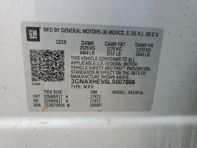 2020 Chevrolet Equinox Ls VIN: 3GNAXHEV6LS607866 Lot: 54678834